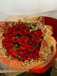 バラ40本とかすみ草のBouquet